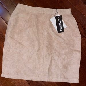 Suede mini skirt